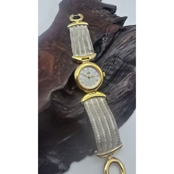 ANNE KLEIN II WOMEN'S Two Tone Mesh BAND WATCH New Battery ~ Vintage - Picture 11 of 14